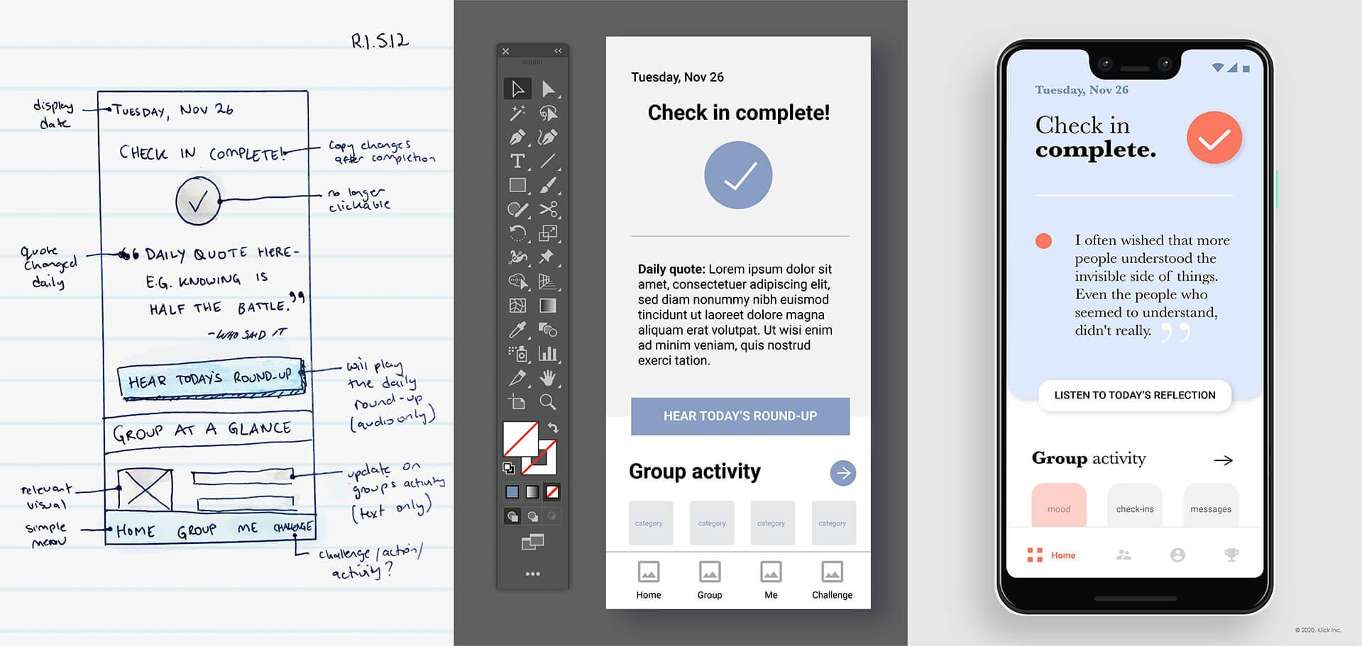 Wireframes to designed ui
